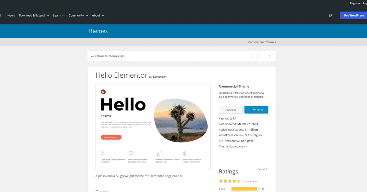 Top 8 theme wordpress bán hàng được ưa chuộng nhất hiện nay 12 Theme Hello Elementor