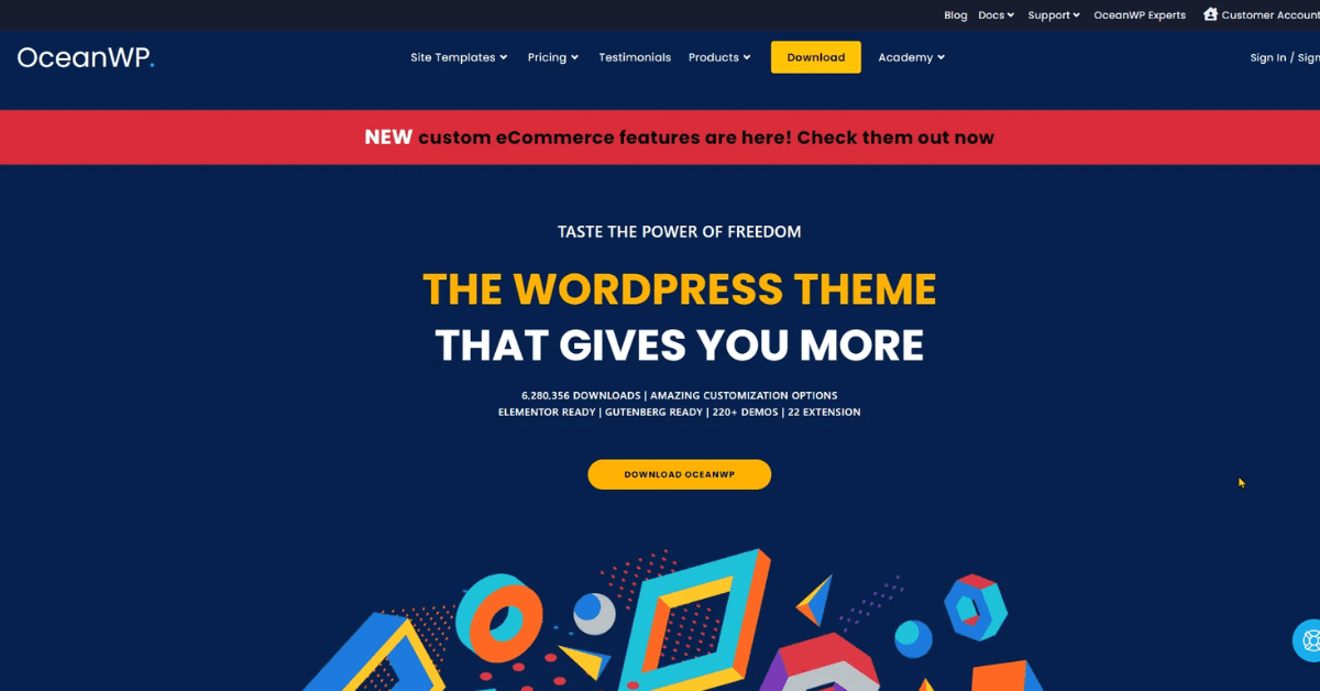 Top 8 theme wordpress bán hàng được ưa chuộng nhất hiện nay 10 Theme OceanWP WordPress