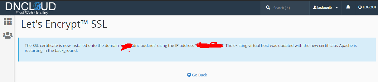 Cài đặt chứng chỉ SSL Lets Encrypt miễn phí trên Host DNCLOUD 9 cai dat let thanh cong 1