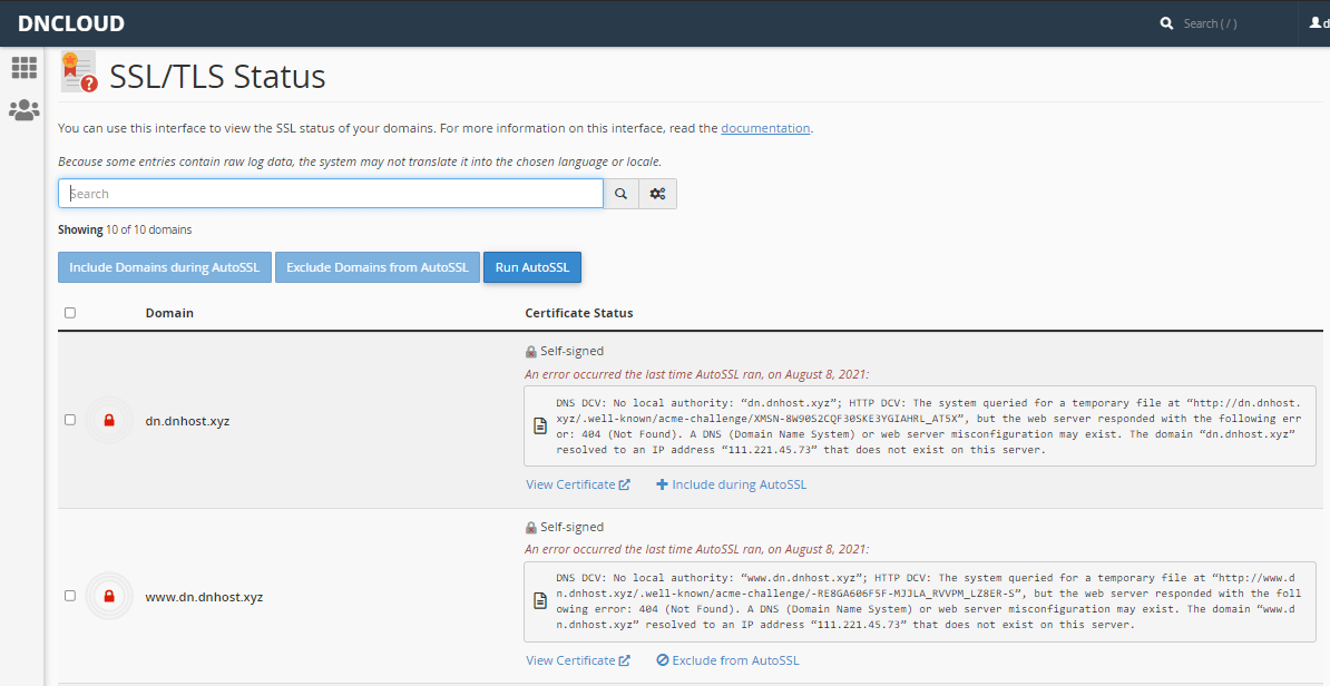 Page SSL/TLS Status