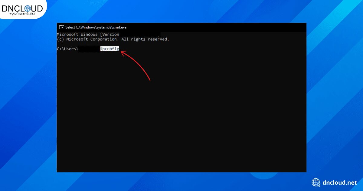 Gõ lệnh ipconfig để kiểm tra thông tin IPv6.