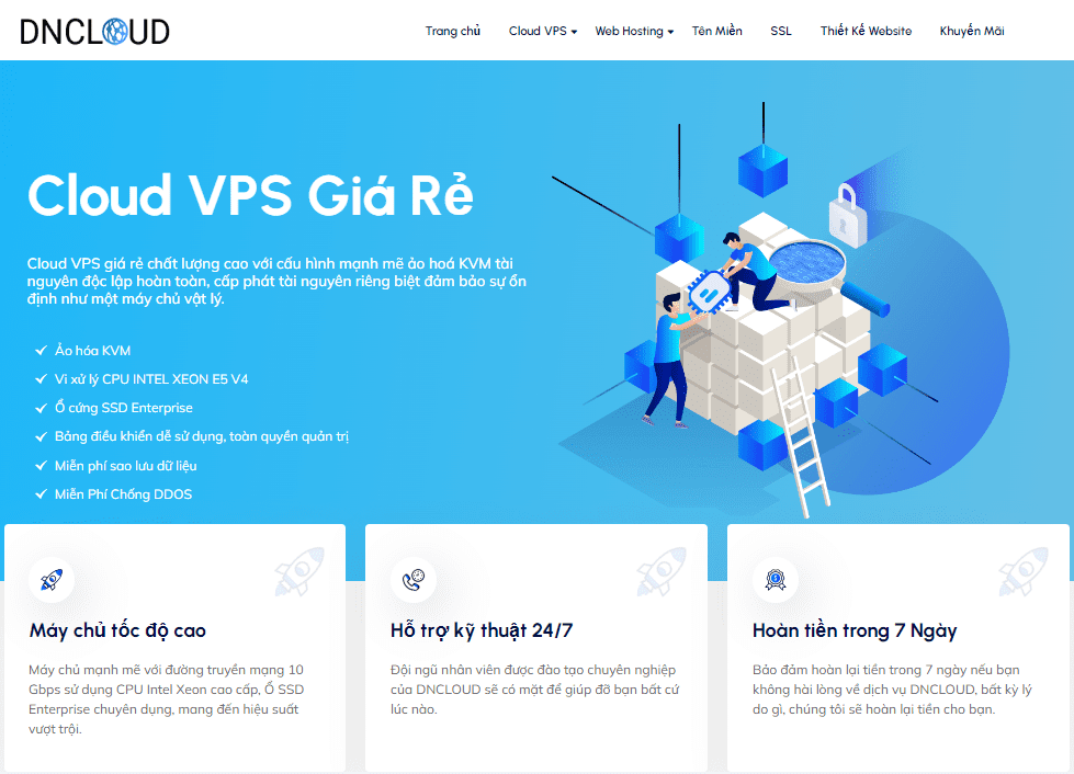 DNCLOUD cung cấp dịch vụ thuê VPS giá rẻ