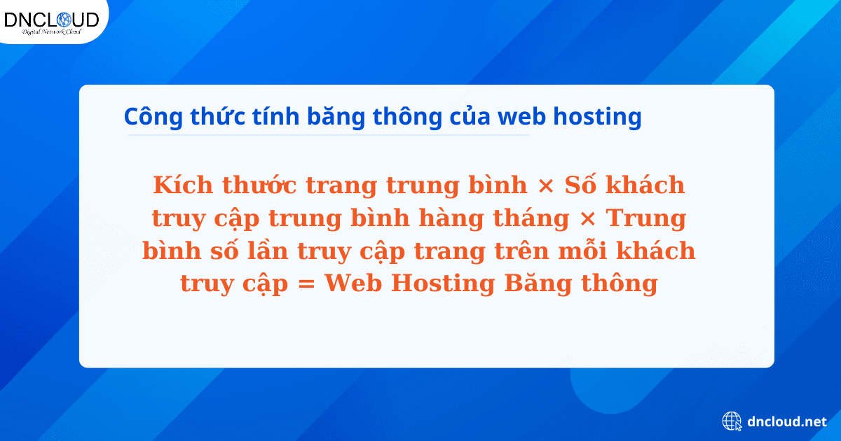 Công thức tính banthwidth của hosting