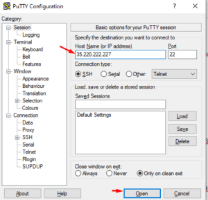 open putty